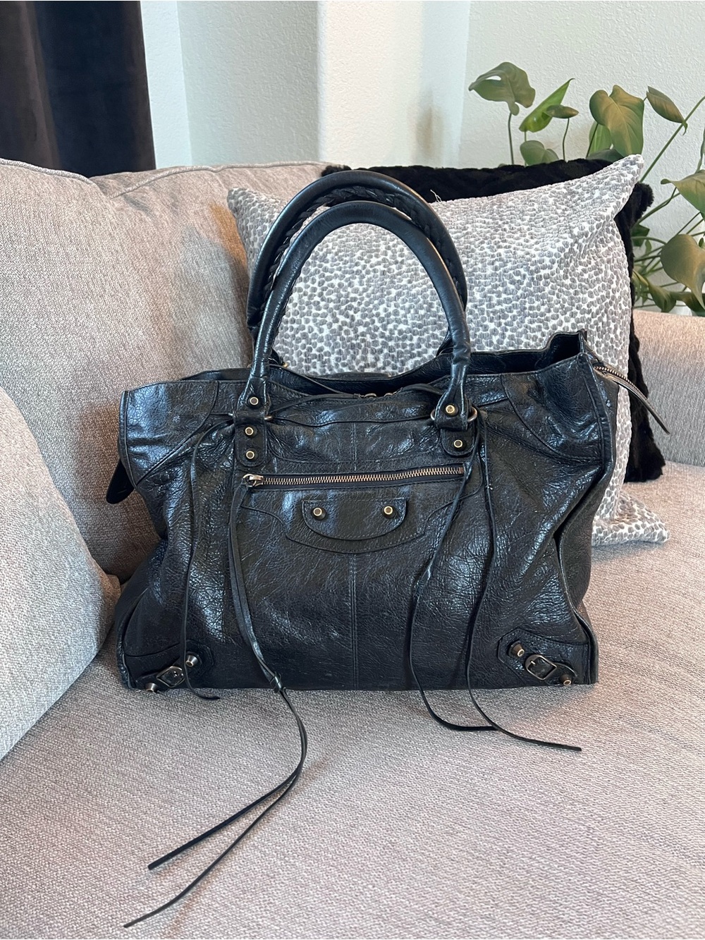Balenciaga Vintage Le City Weekend Travel Leather Satchel Bag